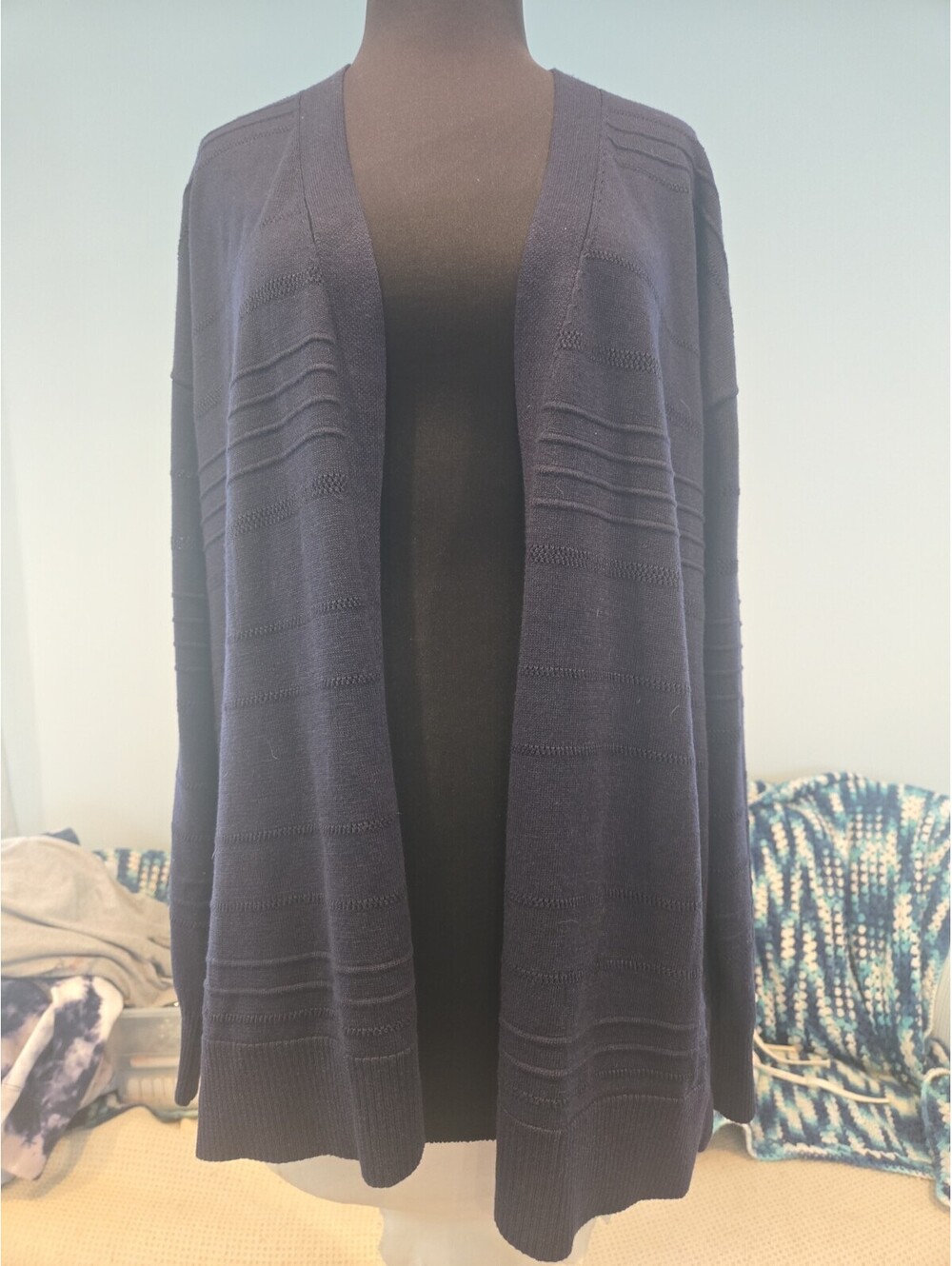 Verve Ami  Women’s Navy Long Sleeve Open Cardigan Size L Excellent